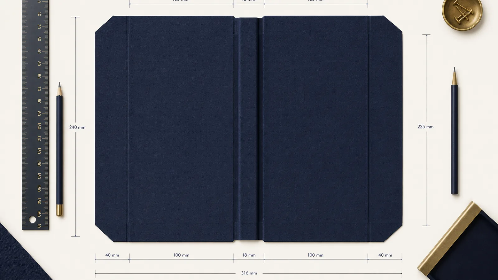 Abmaße Buchdeckenbezug ermitteln